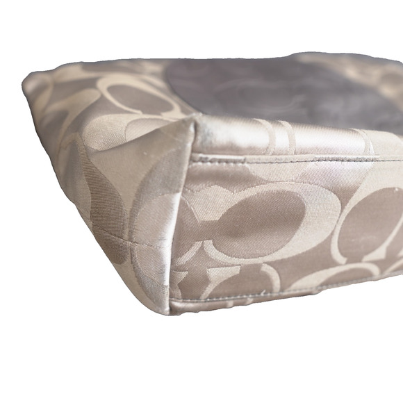 Coach F18335 Laura Signature Logo Tote Bag Shopper Bag Khaki / brown - Picture 11 of 12